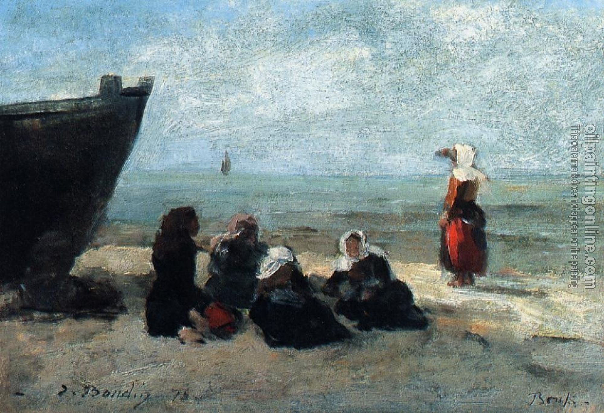 Boudin, Eugene - Fisherwives Waiting for the Boats to Return